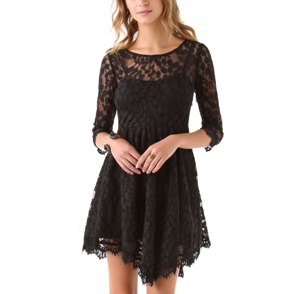 Black lace Free People mini dress